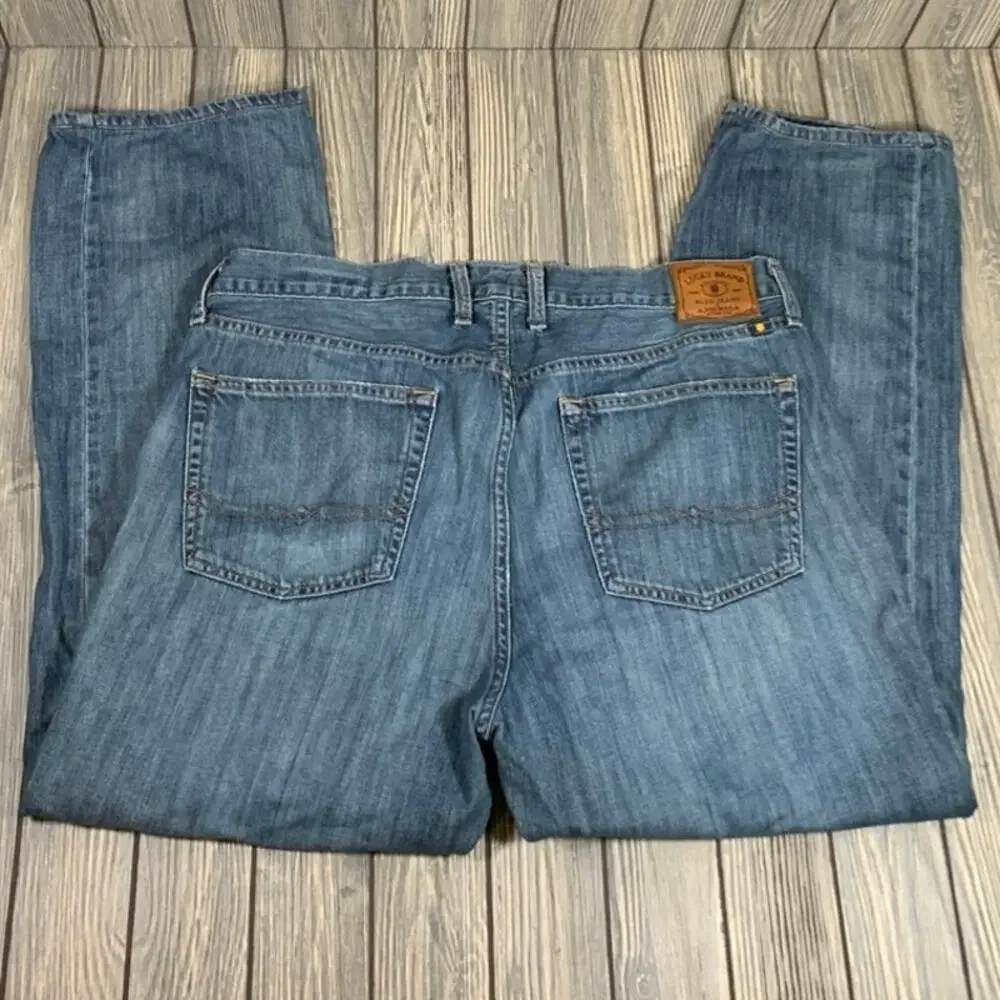 Lucky Brand Men 221 Original Straight Denim Jeans‎ Medium Wash 38x32 Stretch